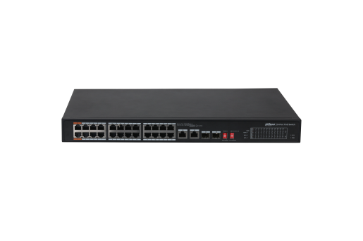 24口百兆双千兆上联PoE交换机